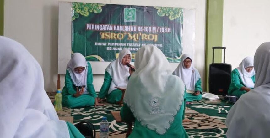 Dirangkai dalam agenda Rapat Pimpinan Anak Cabang (Rapimancab) PAC Fatayat NU Sidayu Gresik selenggarakan Peringatan Harlah NU dan Isra Mikraj, Jumat (13/2/2026). Foto: dok PAC Fatayat NU Sidayu