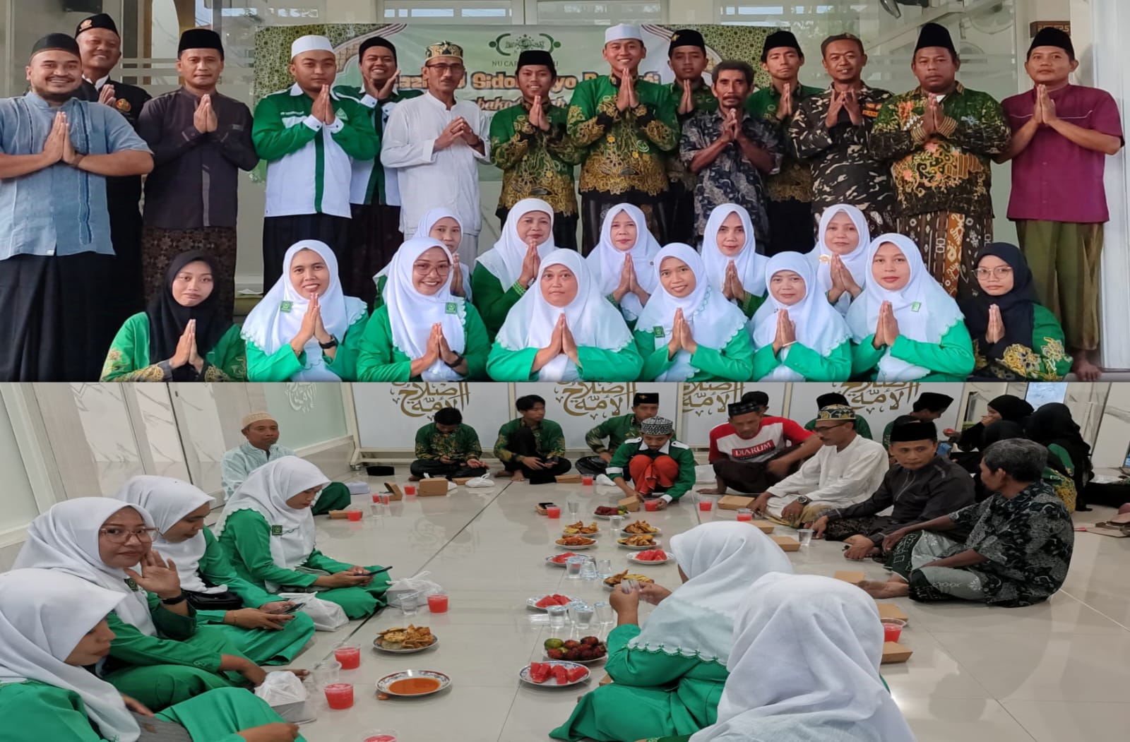Rangkaian kegiatan ditutup dengan foto bersama dilanjutkan dengan buka bersama. Foto: dok PRNU Sidomulyo/NUGres