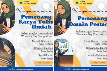 Kopri PMII Gresik Rilis Pemenang Lomba IWD Competition 2026. Foto: Instagram @kopripcpmiigresik