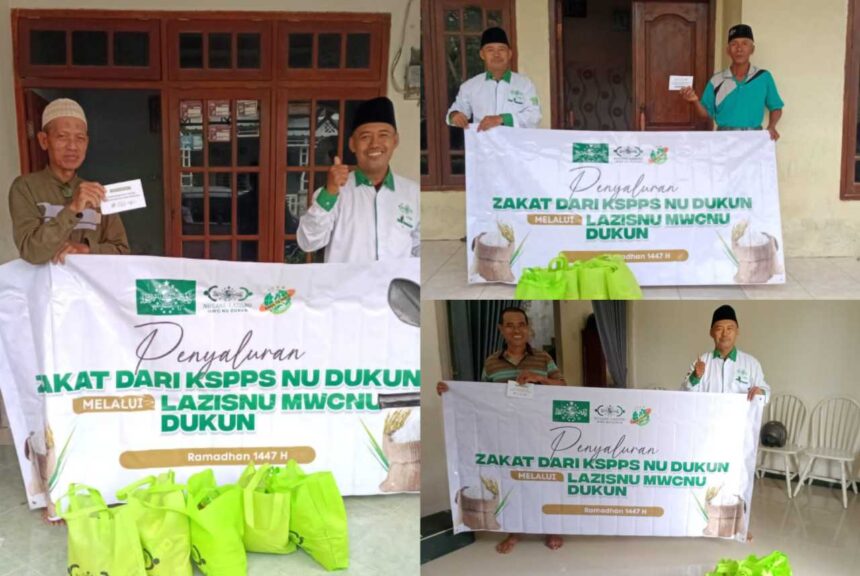 Memasuki hari ke-13 Ramadan 1447 Hijriah,, bertepatan pada Selasa (3/3/2026), Lazisnu MWCNU Dukun menyalurkan zakat dari Koperasi Simpan Pinjam dan Pembiayaan Syariah Nahdlatul Ulama (KSPPS NU Dukun) ke sejumlah Ranting di wilayah Kecamatan Dukun, Kabupaten Gresik. Foto: dok Lazisnu MWCNU Dukun/NUGres
