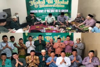Ketua-ketua LP Ma'arif MWCNU Se-Gresik Selenggarakan Halal Bihalal dan Silaturrahim. Foto: dok LP Ma'arif PCNU Gresik/NUGres