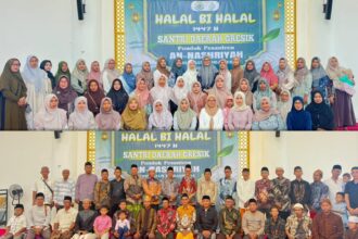 Santri dan Alumni Pondok Pesantren An-Nashriyah Bahrul Ulum menggelar Halal Bihalal di Gresik, Ahad (29/3/2026) pagi. Foto: Samsul/NUGres