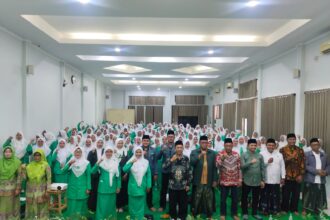 Pimpinan Anak Cabang (PAC) Fatayat NU Cerme menggelar Halal Bihalal sekaligus pelantikan Pimpinan Ranting se-Anak Cabang Cerme, Ahad (19/4/2026). Foto: dok PAC Fatayat NU Cerme/NUGres