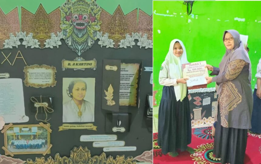 Mengisi peringatan Hari Kartini tahun 2026, MTs Al Fattah Banyuurip Ujungpangkah Gresik memilih menggelar Lomba Mading untuk perkuat literasi para siswa. Foto: dok MTs Al Fattah Gresik/NUGres