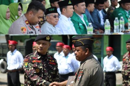 Bersinergi dengan TNI, Pimpinan Anak Cabang (PAC) GP Ansor Gresik sukses menyelenggarakan Diklatsar Banser XXXIII di Markas Kodim 0817 Gresik 25 - 27 April 2026. Foto: dok PAC GP Ansor Gresik/NUGres