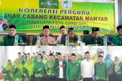 Konferensi Anak Cabang (Konferancab) Pimpinan Anak Cabang (PAC) Persatuan Guru Nahdlatul Ulama (Pergunu) Manyar kembali percayakan H. Moh. Nashir, M.Pd. sebagai Ketua 2026 -2031. Foto: dok PAC Pergunu Manyar/NUGres