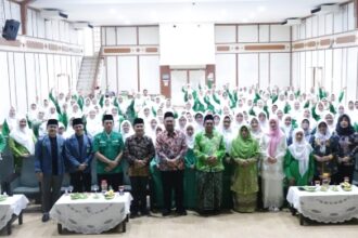 Pimpinan Cabang Muslimat NU Gresik menggelar peringatan Hari Lahir ke-80 Muslimat NU sekaligus Halal Bihalal Syawal 1445 Hijriah, Sabtu (11/4/2026). Foto: dok PC Muslimat NU Gresik/NUGres
