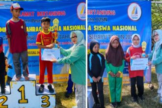 Siswa SDNU Kanjeng Sepuh Sidayu Gresik berhasil mengukir prestasi di ajang O2SN tingkat Kecamatan Sidayu. Foto: dok SDNU Kanjeng Sepuh Gresik/NUGres