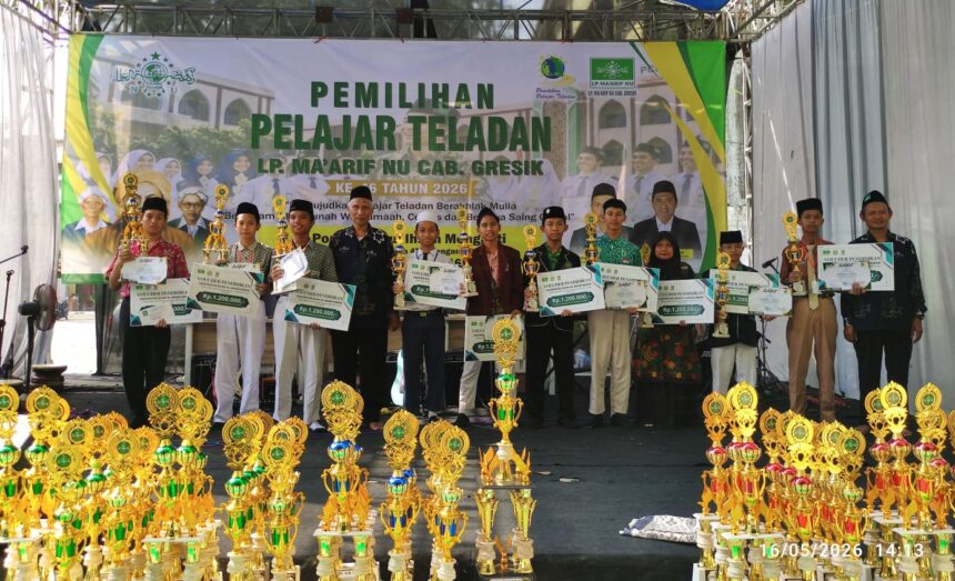Ratusan peserta mengikuti Final Lomba Pelajar Teladan ke-46 LP Ma’arif NU Gresik yang digelar Sabtu (16/5/2026), berlangsung meriah dan penuh apresiasi. Foto: NUGres