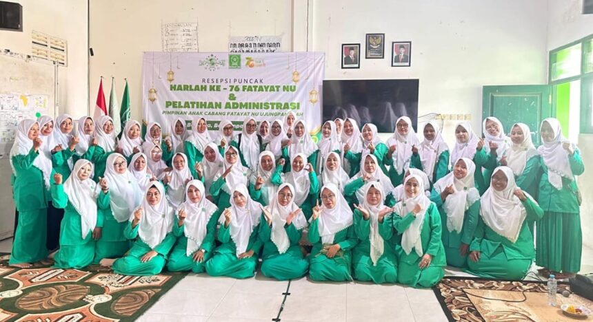 Gelar puncak peringatan Hari Lahir ke-76, PAC Fatayat NU Ujungpangkah meneguhkan semangat “Berdaya, Berdampak, Mendunia” melalui pelatihan administrasi, Jumat (8/5/2026). Foto: dok PAC Fatayat NU Ujungpandang/NUGres
