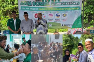 Peringati Harlah ke-92 GP Ansor, PAC GP Ansor Kebomas bersama warga menggelar bakti sosial, mulai dari donor darah, cek kesehatan hingga membagikan 1,5 ton beras, Sabtu (9/5/2026). Foto: dok PAC GP Ansor Kebomas/NUGres