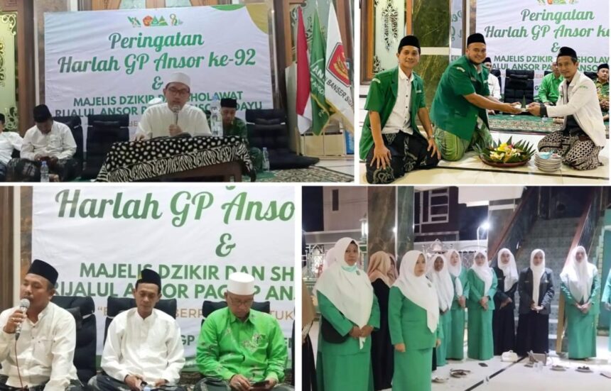PAC GP Ansor Sidayu menyelenggarakan peringatan Harlah ke-92 GP Ansor di Masjid Jami' Darussalam Desa Wadeng Sidayu Gresik. Pengjian Kitab hingga sederet pesan para tokoh memberikan penguatan kader Ansor untuk terus berkhidmah. Foto: dok PAC GP Ansor Sidayu/NUGres