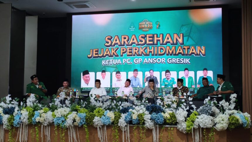 Sarasehan Kader dan "Ansor Gresik Award 2026" sukses diselanggarakan PC GP Ansor Gresik pada Kamis (14/5/2026), sebagai sarana silaturrahmi dan apresiasi kader. Foto: dok PC GP Ansor Gresik/NUGres