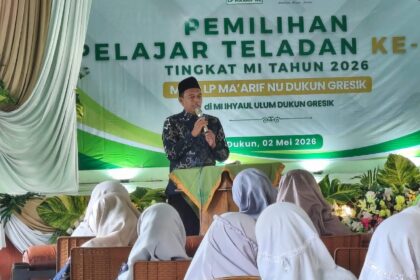 Di tengah momentum peringatan Hari Pendidikan Nasional (Hardiknas) tahun 2026, LP Maarif MWCNU Dukun Gresik Lakukan Seleksi Pemilihan Pelajar Teladan, Sabtu (2/5/2026). Foto: Syafik Hoo/NUGres